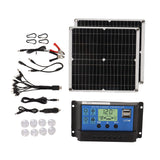 Solar Panel Kit 50W Solar Panel 60A Solar Charge Controller Set with 2 USB Output for RV Camping Blackout - Extra Image
