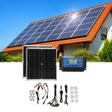 Solar Panel Kit 50W Solar Panel 60A Solar Charge Controller Set with 2 USB Output for RV Camping Blackout - Extra Image
