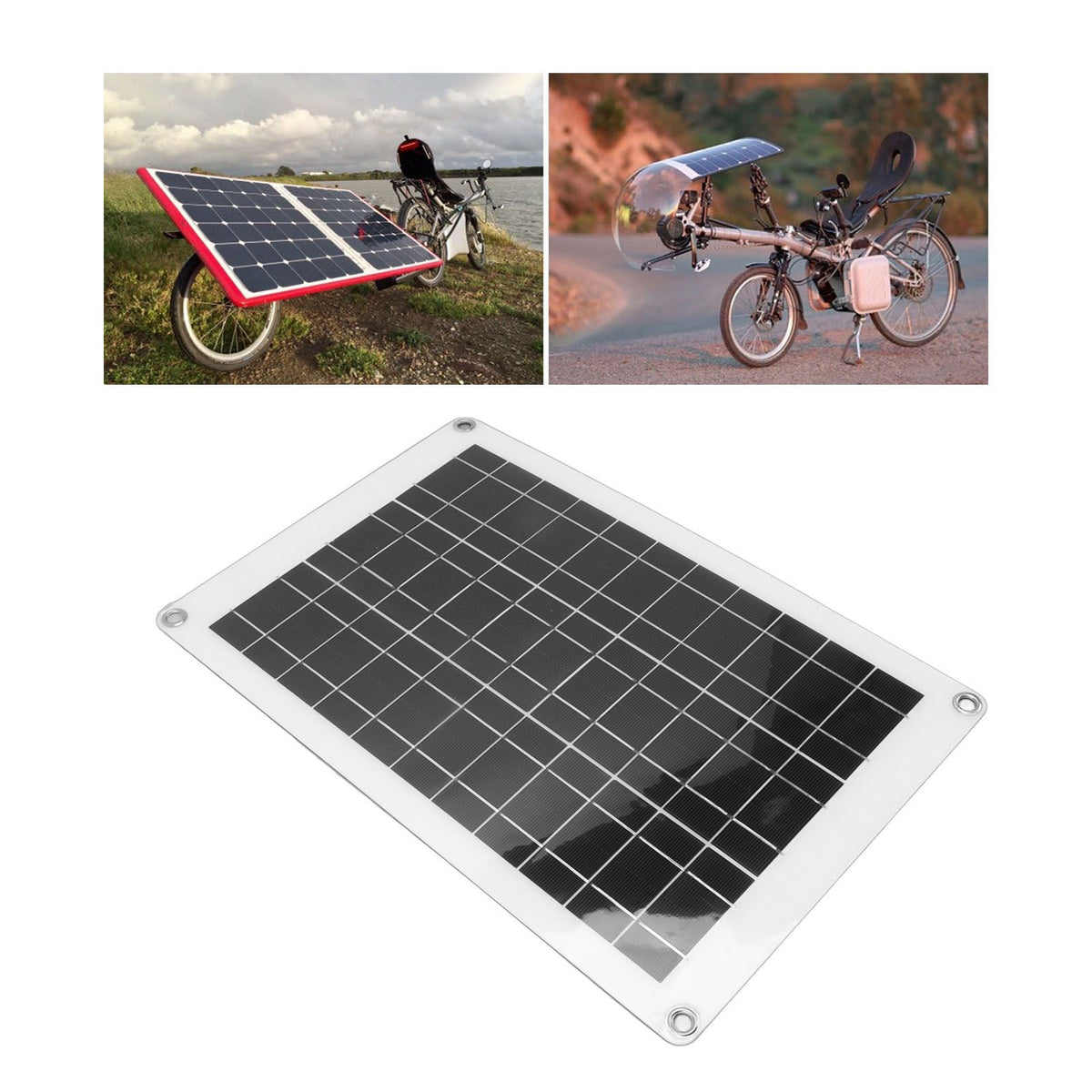 Solar Panel Kit Polycrystalline Silicon Waterproof Solar Panel Flexible Photovoltaic Panel Dual USB 20W 18V