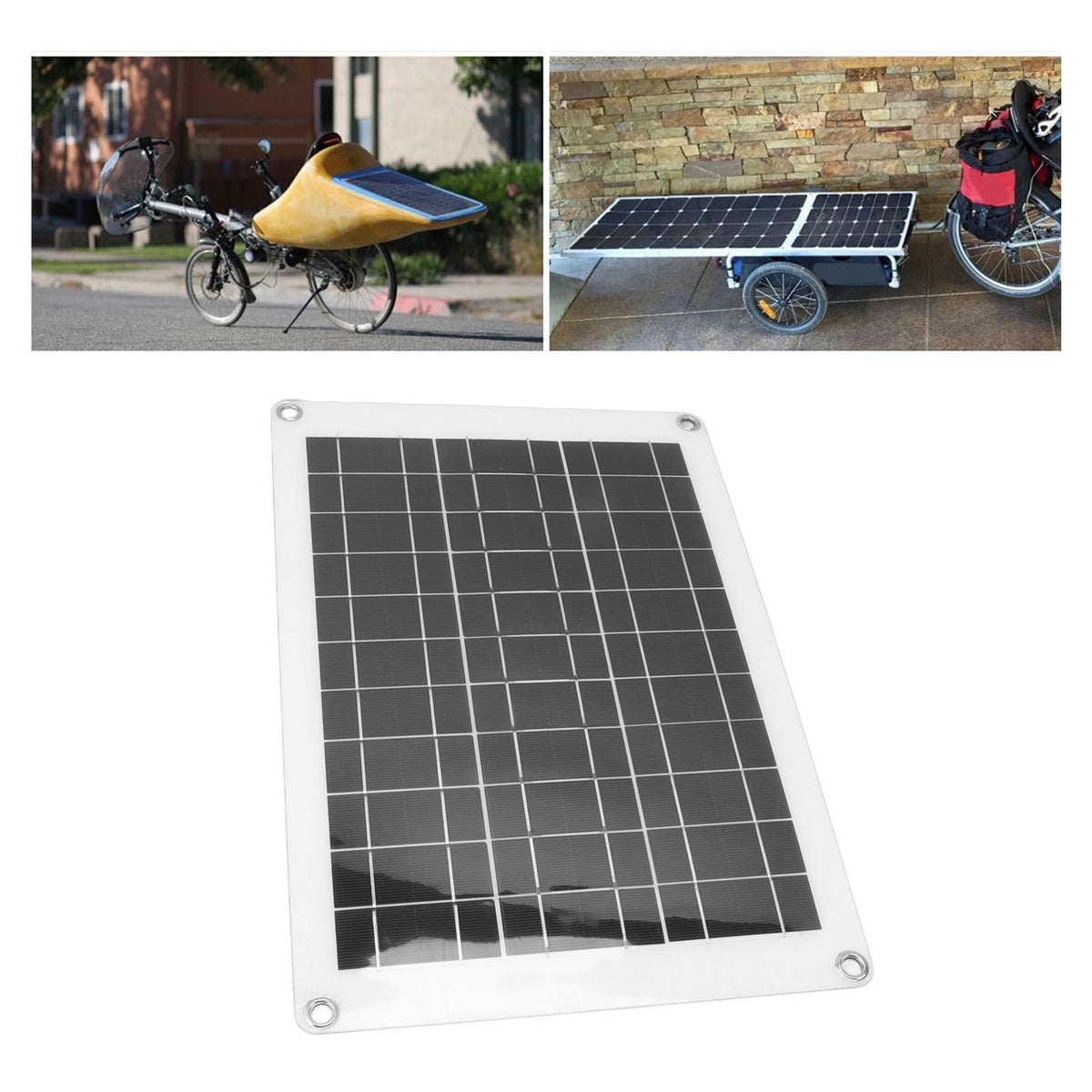 Solar Panel Kit Polycrystalline Silicon Waterproof Solar Panel Flexible Photovoltaic Panel Dual USB 20W 18V