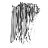 100Pcs Cable Tie Stainless Steel Hose Zip Tie Self Locking Set Kit for Wire Line Type A - Front View