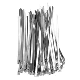 100Pcs Cable Tie Stainless Steel Hose Zip Tie Self Locking Set Kit for Wire Line Type A - Top-Down View