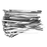 100Pcs Cable Tie Stainless Steel Hose Zip Tie Self Locking Set Kit for Wire Line Type A - 45-Degree Angle