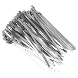 100Pcs Cable Tie Stainless Steel Hose Zip Tie Self Locking Set Kit for Wire Line Type A - Close-Up Angle