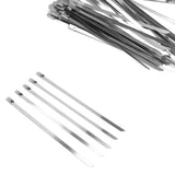 100Pcs Cable Tie Stainless Steel Hose Zip Tie Self Locking Set Kit for Wire Line Type A