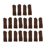 20Pcs Chair Leg Protector Table Furniture Cap Covers Prevent Scratches Noise Free Thickened Knitted Floor Pad Set Brown