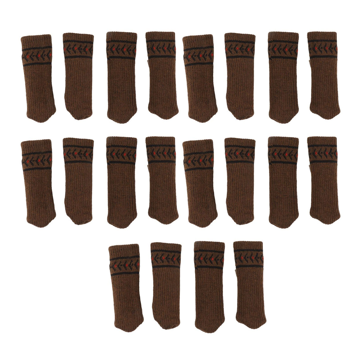 20Pcs Chair Leg Protector Table Furniture Cap Covers Prevent Scratches Noise Free Thickened Knitted Floor Pad Set Brown