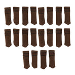 20Pcs Chair Leg Protector Table Furniture Cap Covers Prevent Scratches Noise Free Thickened Knitted Floor Pad Set Brown