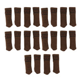 20Pcs Chair Leg Protector Table Furniture Cap Covers Prevent Scratches Noise Free Thickened Knitted Floor Pad Set Brown - Front View