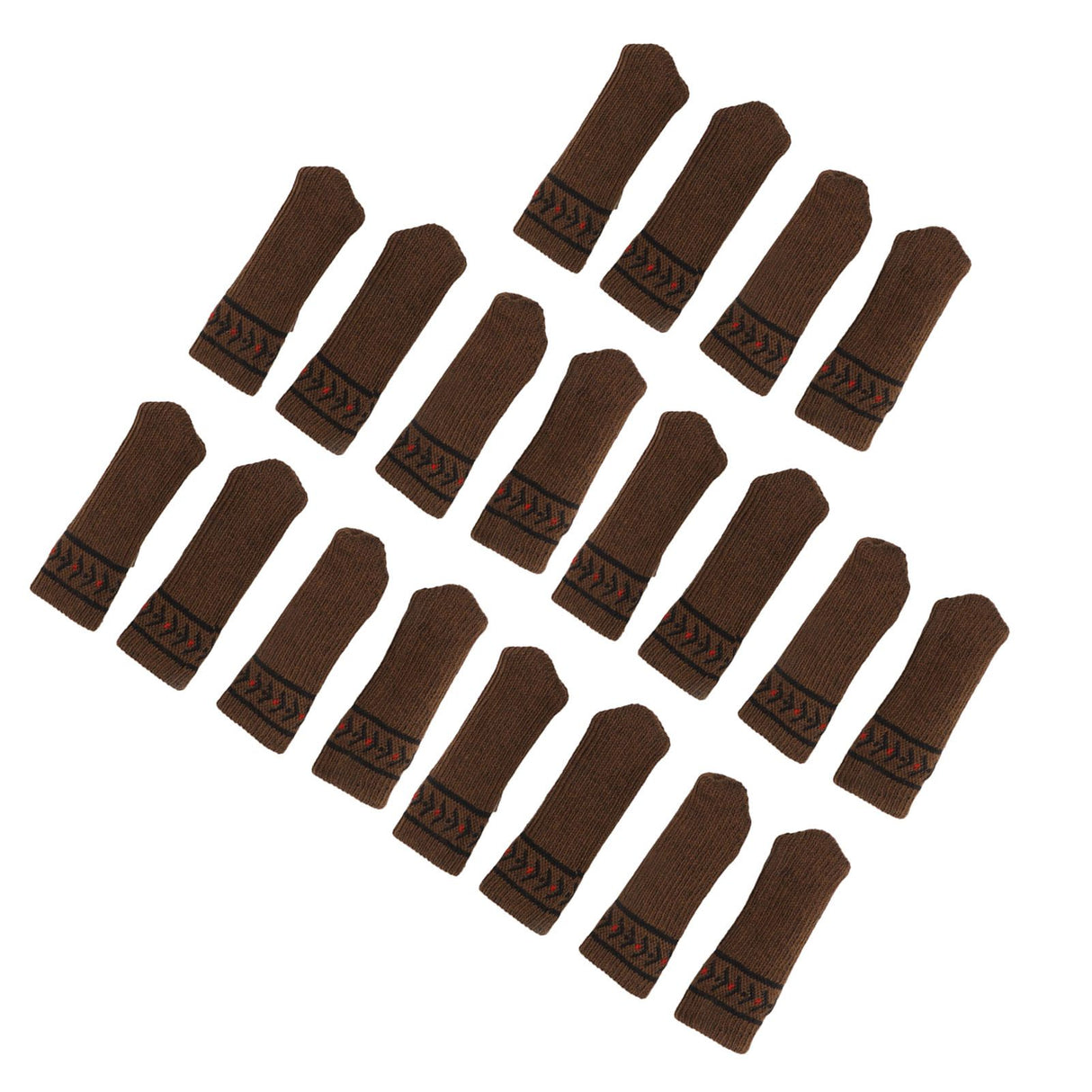20Pcs Chair Leg Protector Table Furniture Cap Covers Prevent Scratches Noise Free Thickened Knitted Floor Pad Set Brown