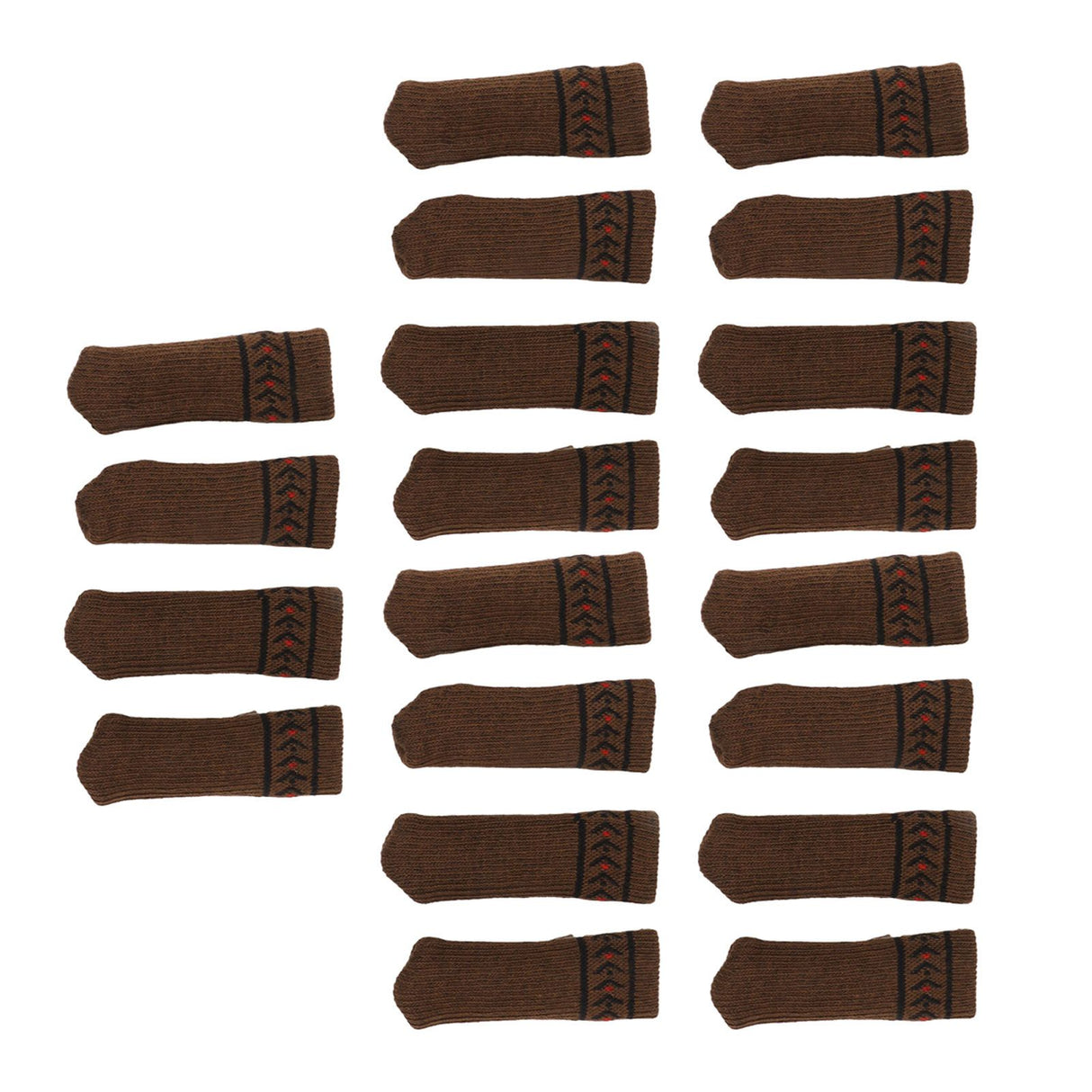 20Pcs Chair Leg Protector Table Furniture Cap Covers Prevent Scratches Noise Free Thickened Knitted Floor Pad Set Brown