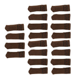 20Pcs Chair Leg Protector Table Furniture Cap Covers Prevent Scratches Noise Free Thickened Knitted Floor Pad Set Brown - 45-Degree Angle
