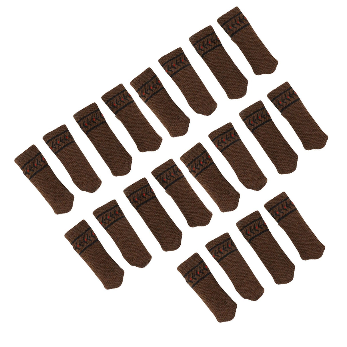 20Pcs Chair Leg Protector Table Furniture Cap Covers Prevent Scratches Noise Free Thickened Knitted Floor Pad Set Brown