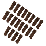 20Pcs Chair Leg Protector Table Furniture Cap Covers Prevent Scratches Noise Free Thickened Knitted Floor Pad Set Brown - Close-Up Angle