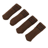 20Pcs Chair Leg Protector Table Furniture Cap Covers Prevent Scratches Noise Free Thickened Knitted Floor Pad Set Brown - Low Angle