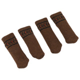 20Pcs Chair Leg Protector Table Furniture Cap Covers Prevent Scratches Noise Free Thickened Knitted Floor Pad Set Brown