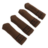 20Pcs Chair Leg Protector Table Furniture Cap Covers Prevent Scratches Noise Free Thickened Knitted Floor Pad Set Brown