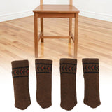 20Pcs Chair Leg Protector Table Furniture Cap Covers Prevent Scratches Noise Free Thickened Knitted Floor Pad Set Brown