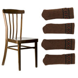 20Pcs Chair Leg Protector Table Furniture Cap Covers Prevent Scratches Noise Free Thickened Knitted Floor Pad Set Brown - Extra Image