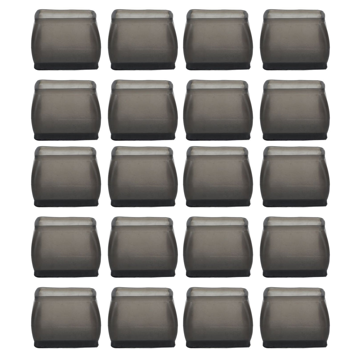 20 Pcs Chair Leg Floor Protector Rectangular Transparent Black Felt Mat Scratch Proof Reduce Noise Table Leg Cover S