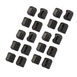 20 Pcs Chair Leg Floor Protector Rectangular Transparent Black Felt Mat Scratch Proof Reduce Noise Table Leg Cover S - Top-Down View