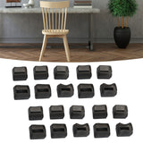 20 Pcs Chair Leg Floor Protector Rectangular Transparent Black Felt Mat Scratch Proof Reduce Noise Table Leg Cover S - Extra Image