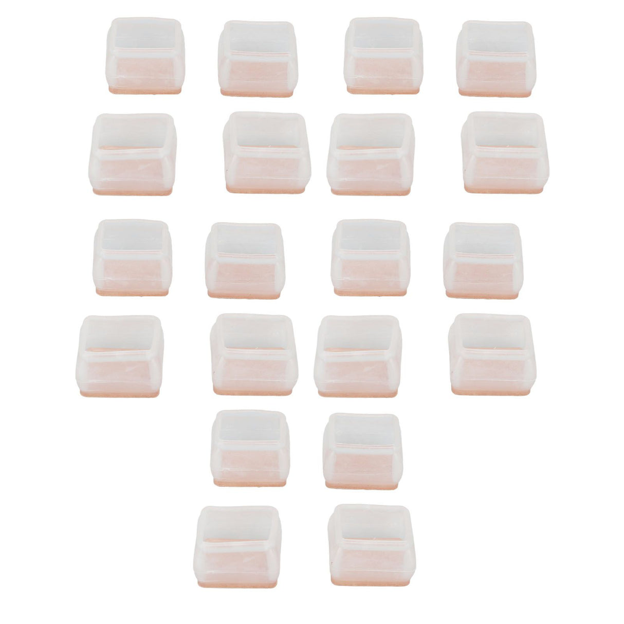 20Pcs Chair Leg Protector for Hardwood Floor Rubber Felt Furniture Pad Cover Non Scratches Noise Transparent Rectangle S