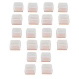 20Pcs Chair Leg Protector for Hardwood Floor Rubber Felt Furniture Pad Cover Non Scratches Noise Transparent Rectangle S - Front View