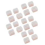 20Pcs Chair Leg Protector for Hardwood Floor Rubber Felt Furniture Pad Cover Non Scratches Noise Transparent Rectangle S