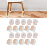 20Pcs Chair Leg Protector for Hardwood Floor Rubber Felt Furniture Pad Cover Non Scratches Noise Transparent Rectangle S
