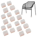 20Pcs Chair Leg Protector for Hardwood Floor Rubber Felt Furniture Pad Cover Non Scratches Noise Transparent Rectangle S