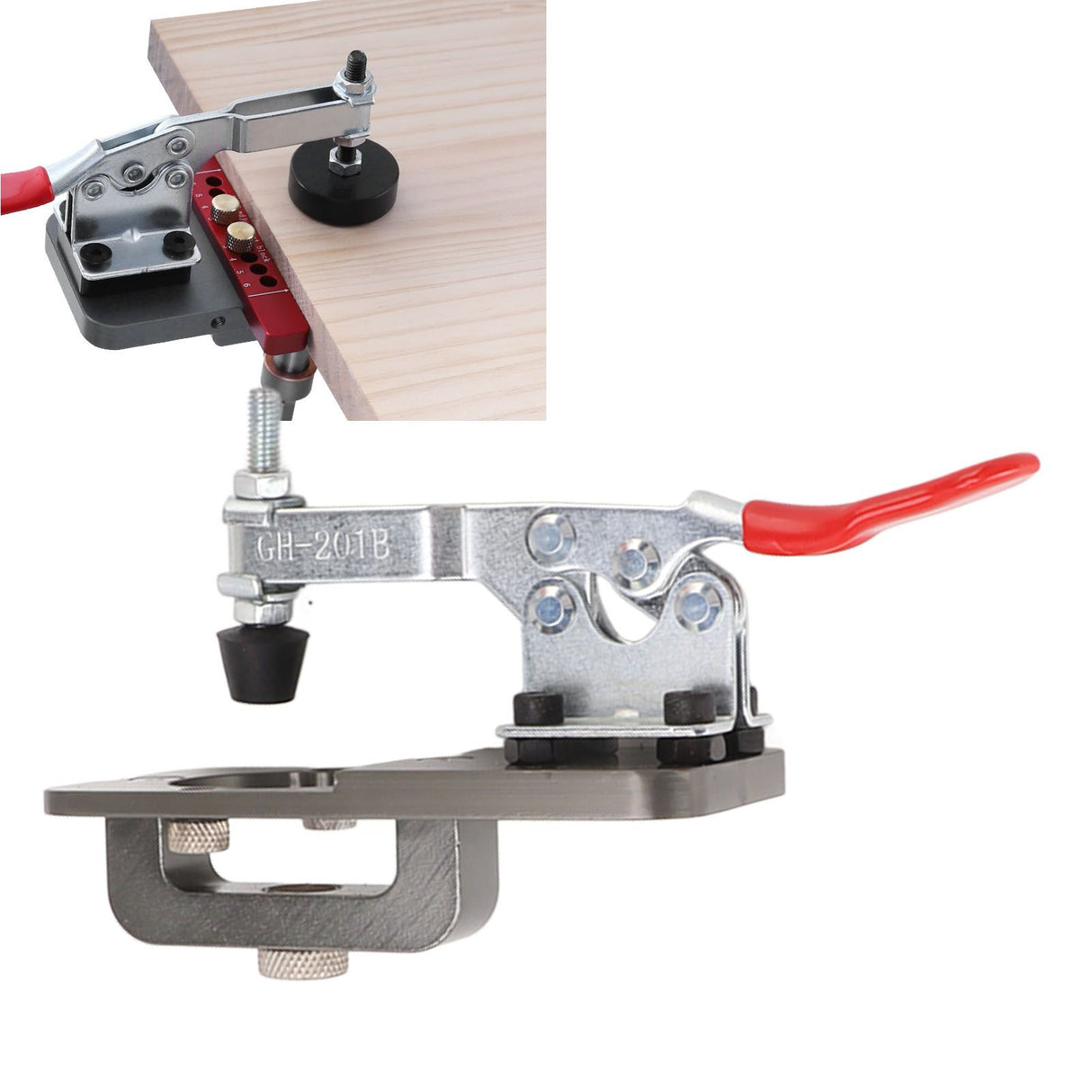 35mm Concealed Hinge Boring Jig Kit Aluminum Alloy Woodworking Hole Drilling Guide Locator with Fixture for Door Cabinet
