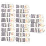 20pcs Cat Paw Furniture Leg Socks Double Thickened Knitting Chair Leg Floor Protectors for Office Home Dark Grey Stripe - Side View