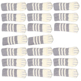 20pcs Cat Paw Furniture Leg Socks Double Thickened Knitting Chair Leg Floor Protectors for Office Home Dark Grey Stripe - 45-Degree Angle