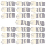 20pcs Cat Paw Furniture Leg Socks Double Thickened Knitting Chair Leg Floor Protectors for Office Home Dark Grey Stripe - Rear View