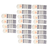 20pcs Cat Paw Furniture Leg Socks Double Thickened Knitting Chair Leg Floor Protectors for Office Home Dark Grey Stripe