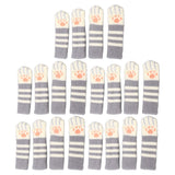 20pcs Cat Paw Furniture Leg Socks Double Thickened Knitting Chair Leg Floor Protectors for Office Home Dark Grey Stripe - Low Angle