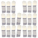 20pcs Cat Paw Furniture Leg Socks Double Thickened Knitting Chair Leg Floor Protectors for Office Home Dark Grey Stripe - Extra Image