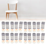 20pcs Cat Paw Furniture Leg Socks Double Thickened Knitting Chair Leg Floor Protectors for Office Home Dark Grey Stripe - Extra Image