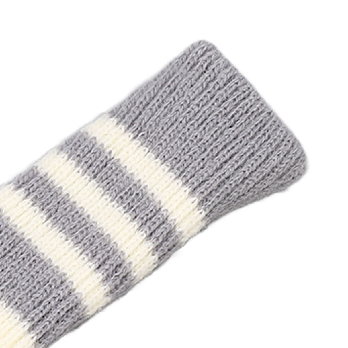 20pcs Cat Paw Furniture Leg Socks Double Thickened Knitting Chair Leg Floor Protectors for Office Home Dark Grey Stripe