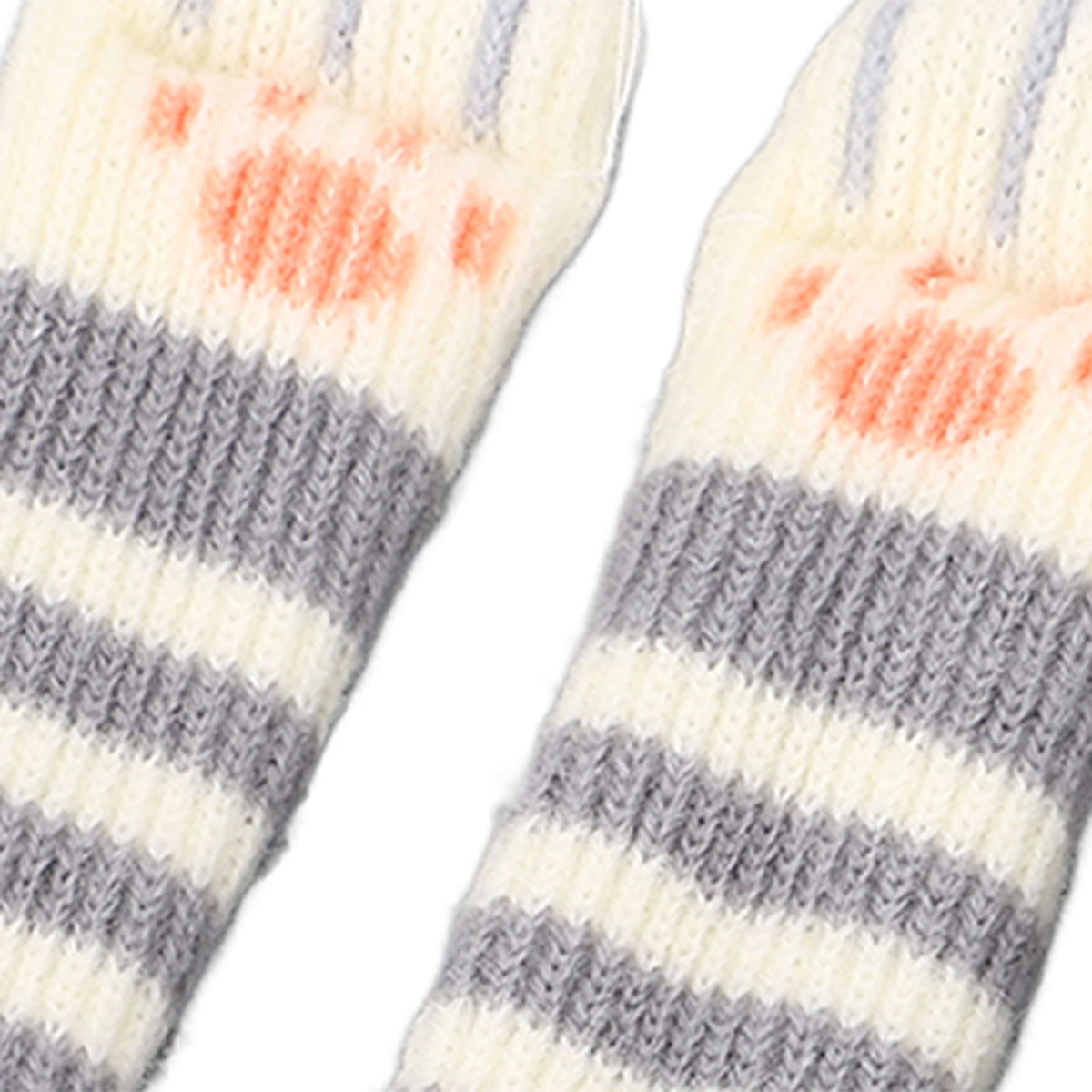 20pcs Cat Paw Furniture Leg Socks Double Thickened Knitting Chair Leg Floor Protectors for Office Home Dark Grey Stripe