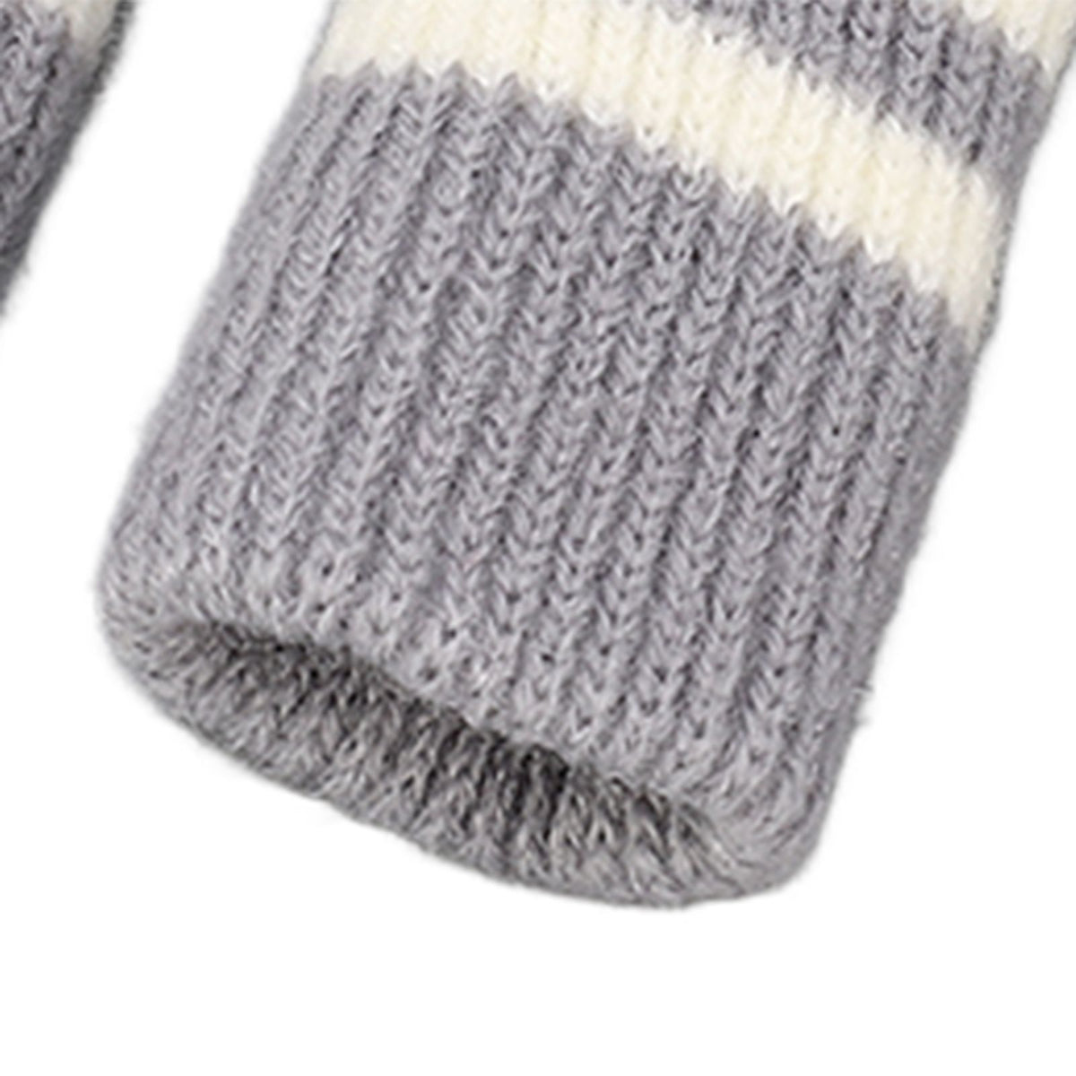 20pcs Cat Paw Furniture Leg Socks Double Thickened Knitting Chair Leg Floor Protectors for Office Home Dark Grey Stripe
