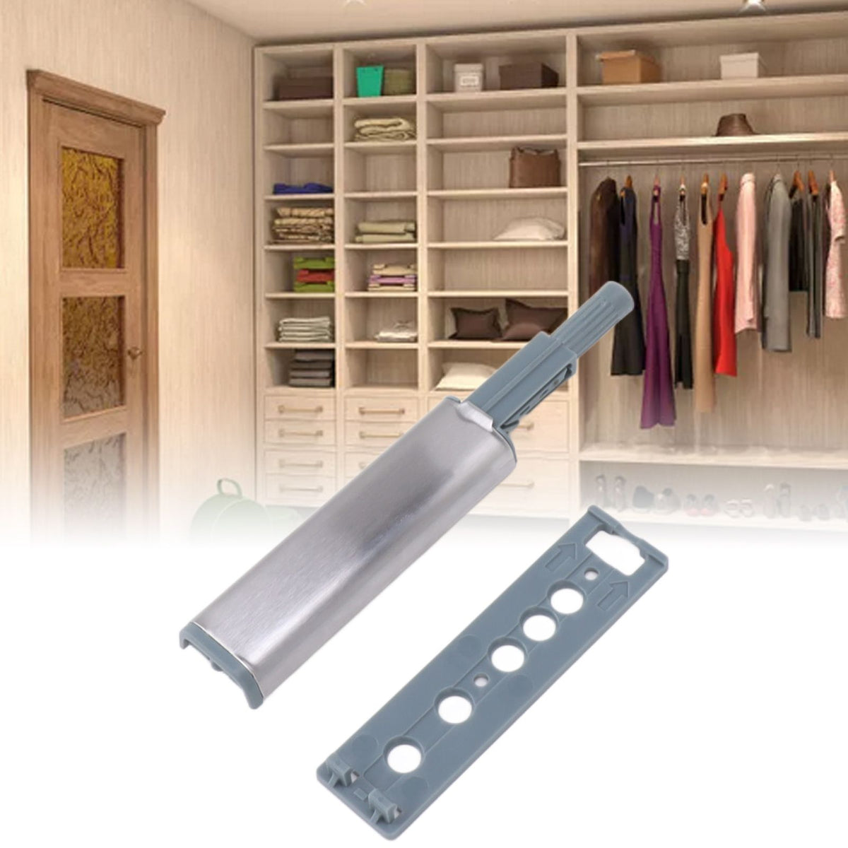 16pcs Push Open Latch Heavy Duty Stainless Steel Push Release Latch for Cabinet Closet Door Drawer