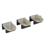 3PCS Sliding Window Locks Aluminum Alloy Safety Lock for Home Bedroom Bathroom Office Brown - Front View