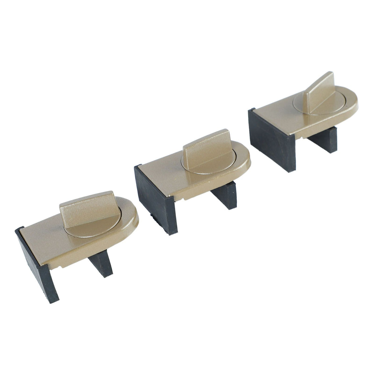 3PCS Sliding Window Locks Aluminum Alloy Safety Lock for Home Bedroom Bathroom Office Brown