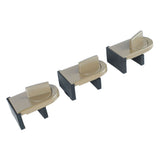 3PCS Sliding Window Locks Aluminum Alloy Safety Lock for Home Bedroom Bathroom Office Brown - Rear View