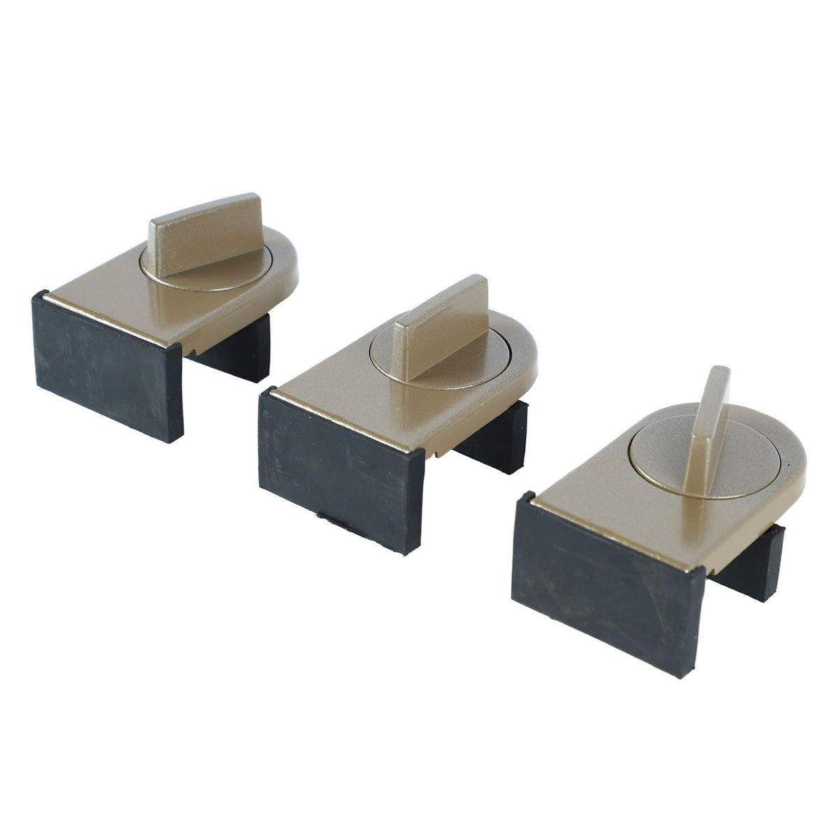 3PCS Sliding Window Locks Aluminum Alloy Safety Lock for Home Bedroom Bathroom Office Brown