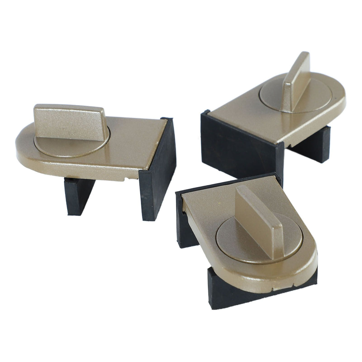 3PCS Sliding Window Locks Aluminum Alloy Safety Lock for Home Bedroom Bathroom Office Brown