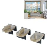 3PCS Sliding Window Locks Aluminum Alloy Safety Lock for Home Bedroom Bathroom Office Brown
