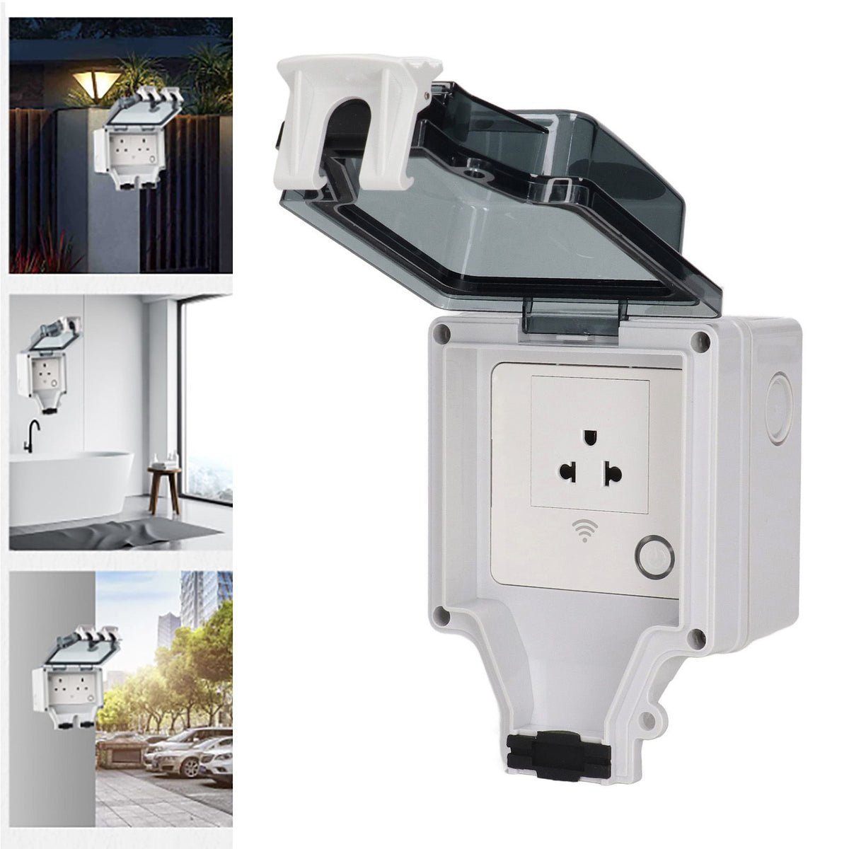 Outdoor Outlet WIFI IP66 Waterproof Socket With Timer for Patio Garden US Plug 110‑250V 16A 1 Port